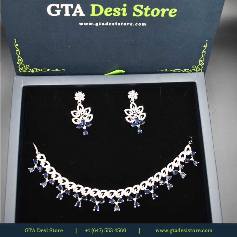 American Diamond Earrings Jewellery Set