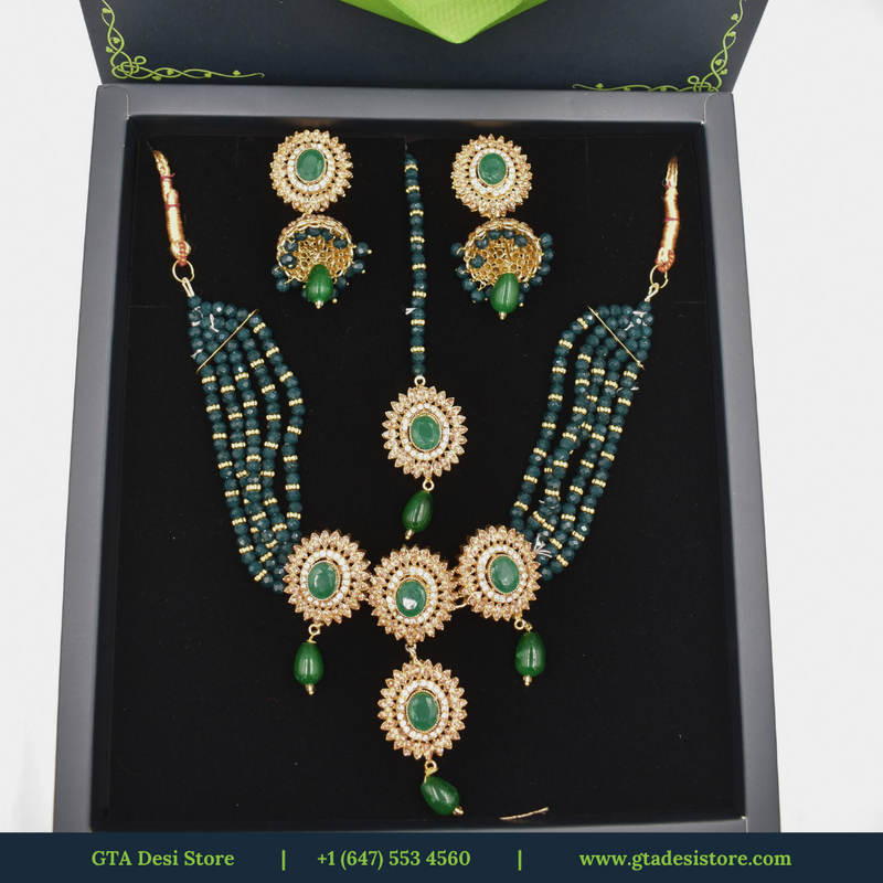 Indian Jewelry Set For Women Indian Bollywood Traditional Wedding Choker Necklace Earrings Maang Tikka Jewelry Set
