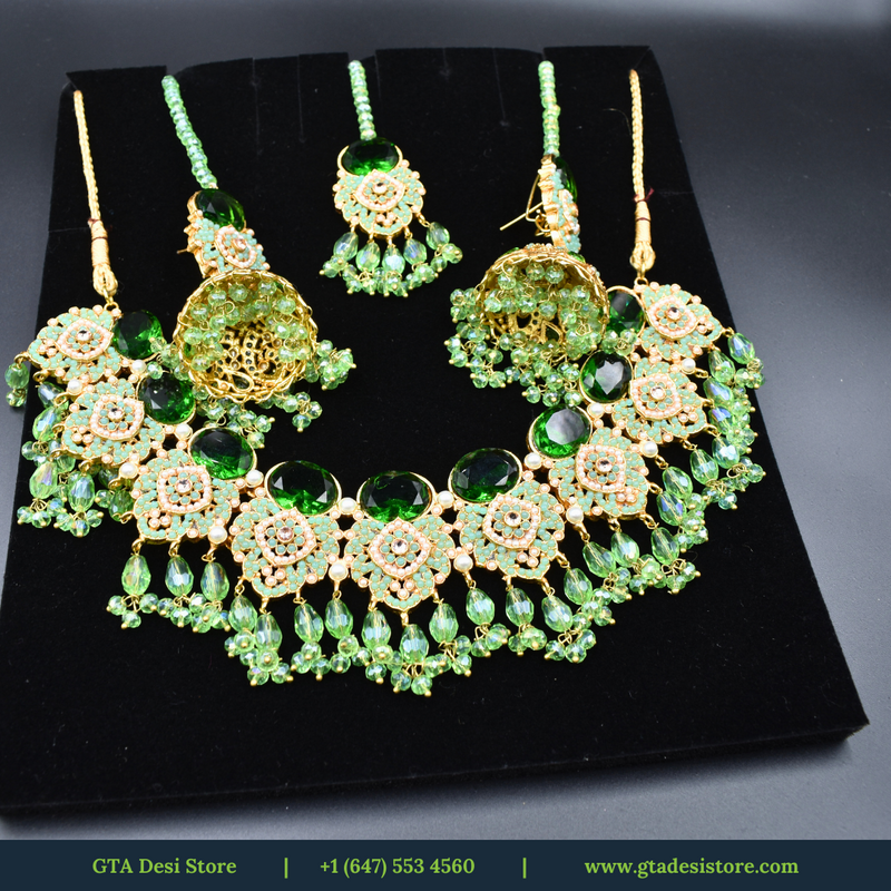 Indian Jewelry Set For Women Indian Bollywood Traditional Wedding Choker Necklace Earrings Jewelry Set