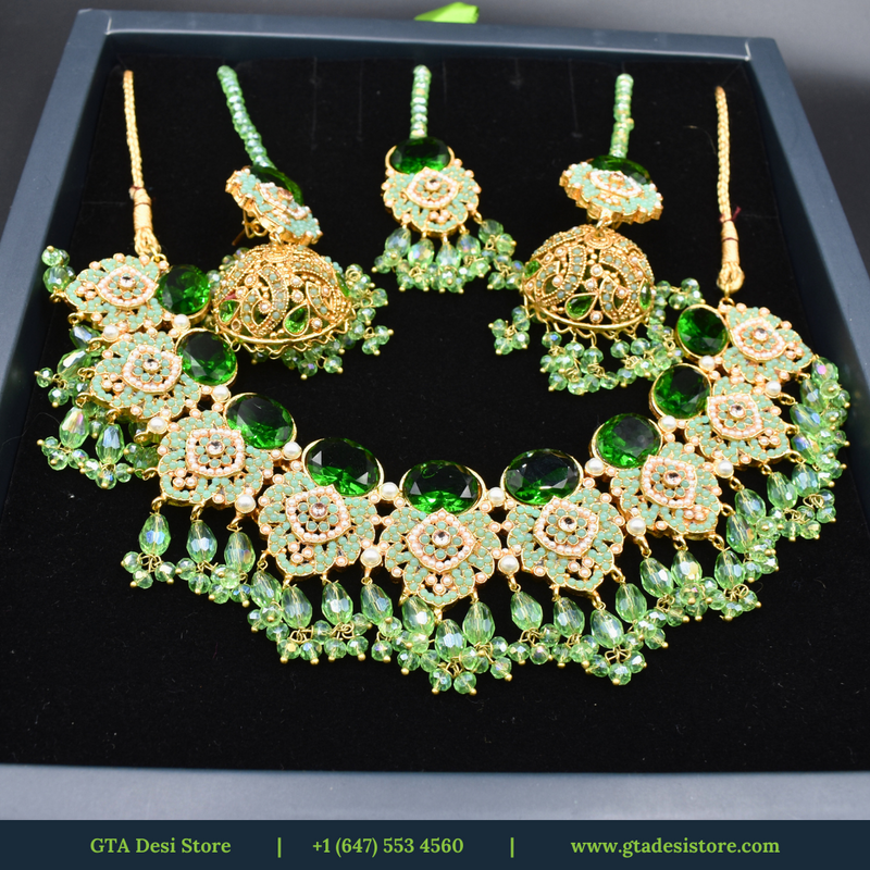 Indian Jewelry Set For Women Indian Bollywood Traditional Wedding Choker Necklace Earrings Jewelry Set