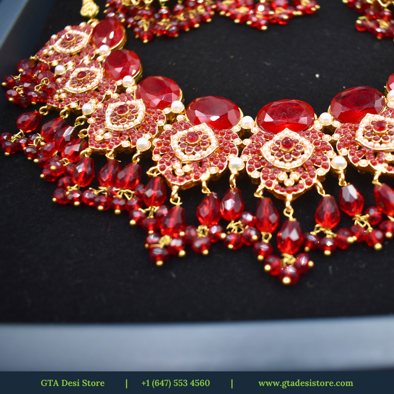 Indian Jewelry Set For Women Indian Bollywood Traditional Wedding Choker Necklace Earrings Jewelry Set