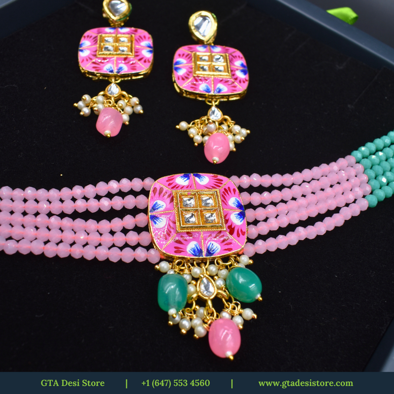 Indian Jewelry Set For Women Indian Bollywood Traditional Wedding Choker Necklace Earrings Jewelry Set