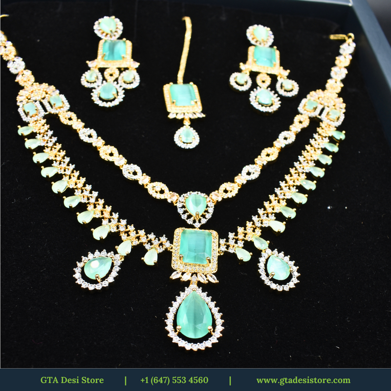 American Diamond Earrings Jewellery Set