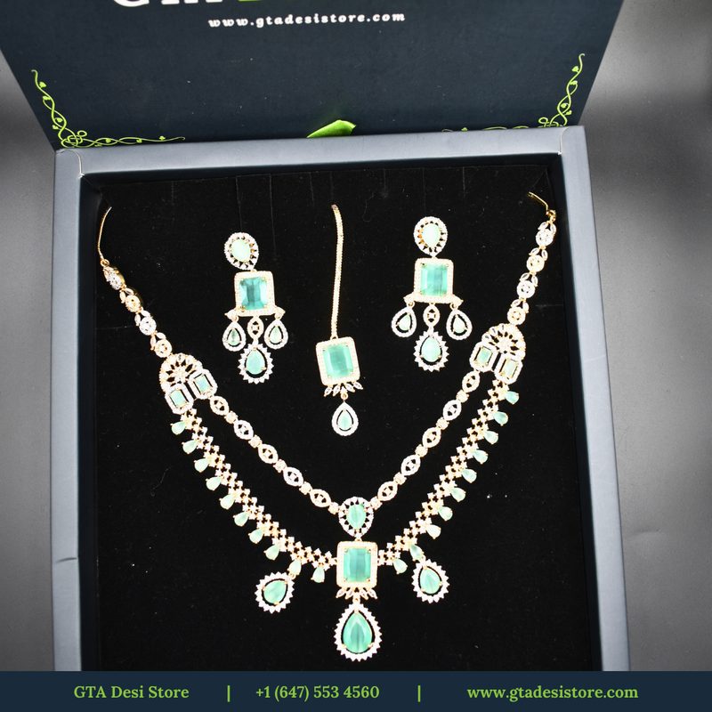 American Diamond Earrings Jewellery Set