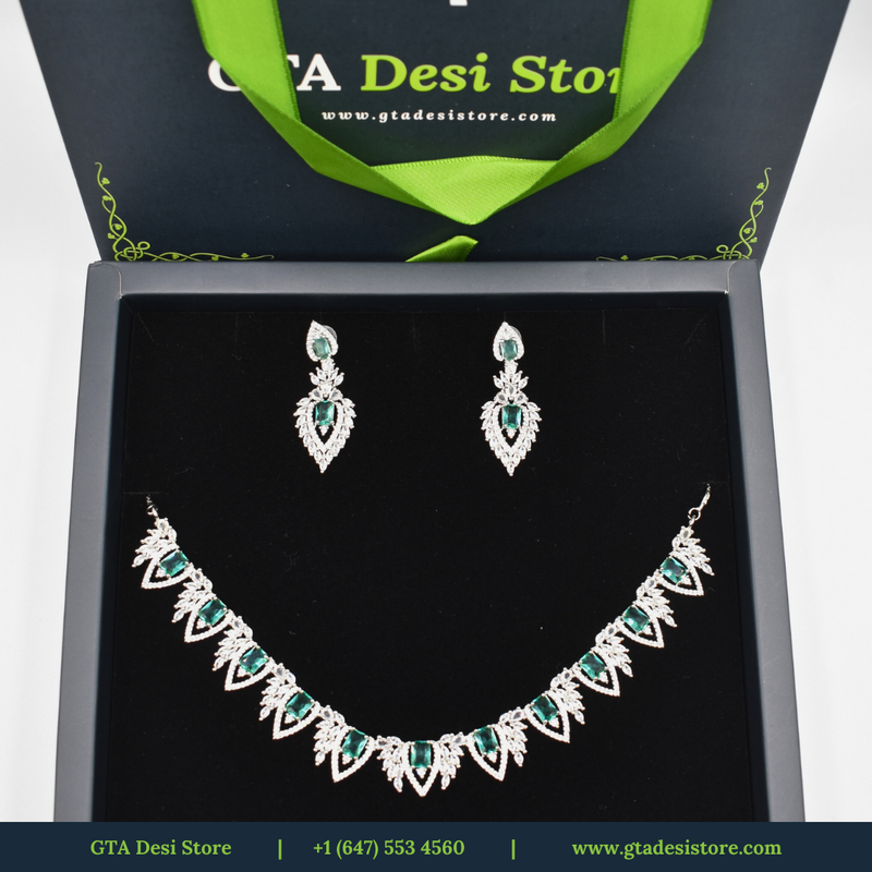 American Diamond Earrings Jewellery Set