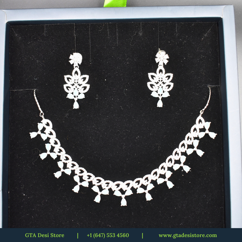 American Diamond Earrings Jewellery Set