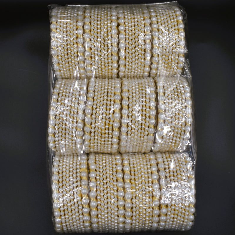 Elegant Look White Pearl Stone Bangles For Girls & Woman   Size 2.6,2.8 ; GTA Desi Store