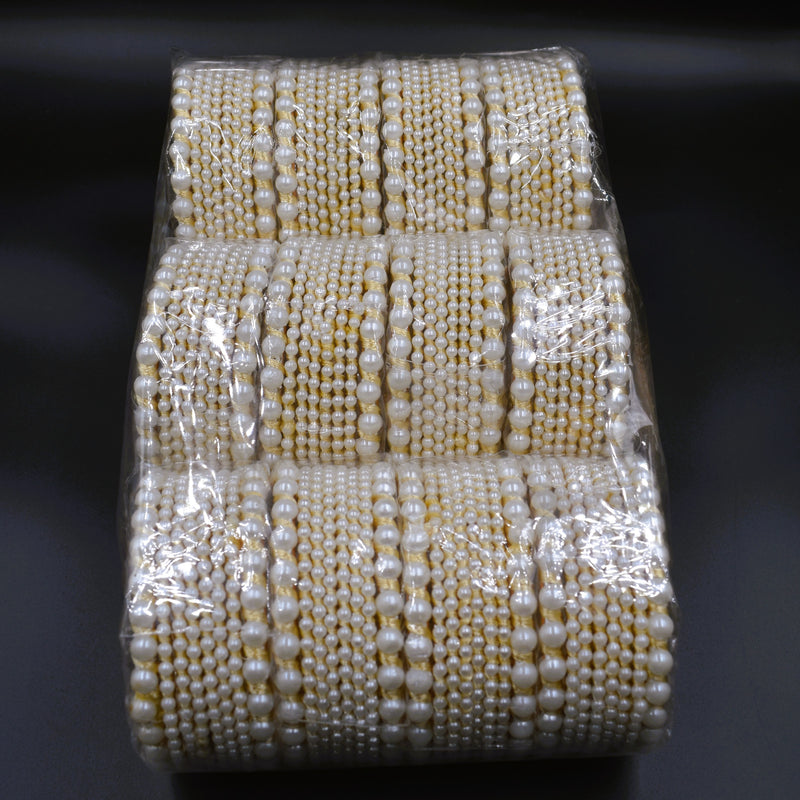 Elegant Look White Pearl Stone Bangles For Girls & Woman   Size 2.6,2.8 ; GTA Desi Store