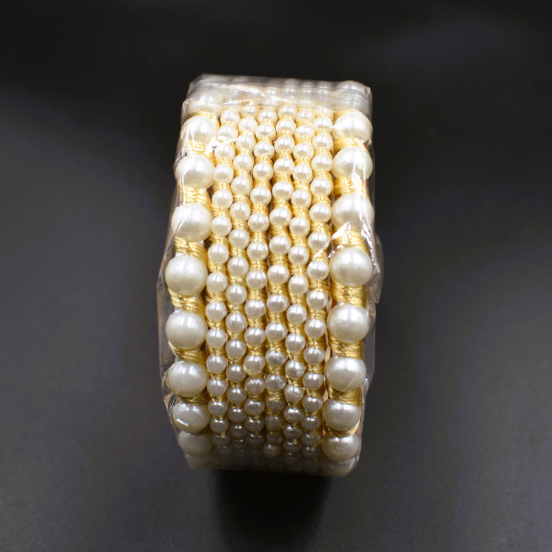 Elegant Look White Pearl Stone Bangles For Girls & Woman   Size 2.6,2.8 ; GTA Desi Store