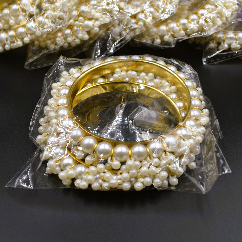 Elegant Look White Pearl Stone Bangles For Girls & Woman Bangles Size 2.6,2.8 ; GTA Desi Store