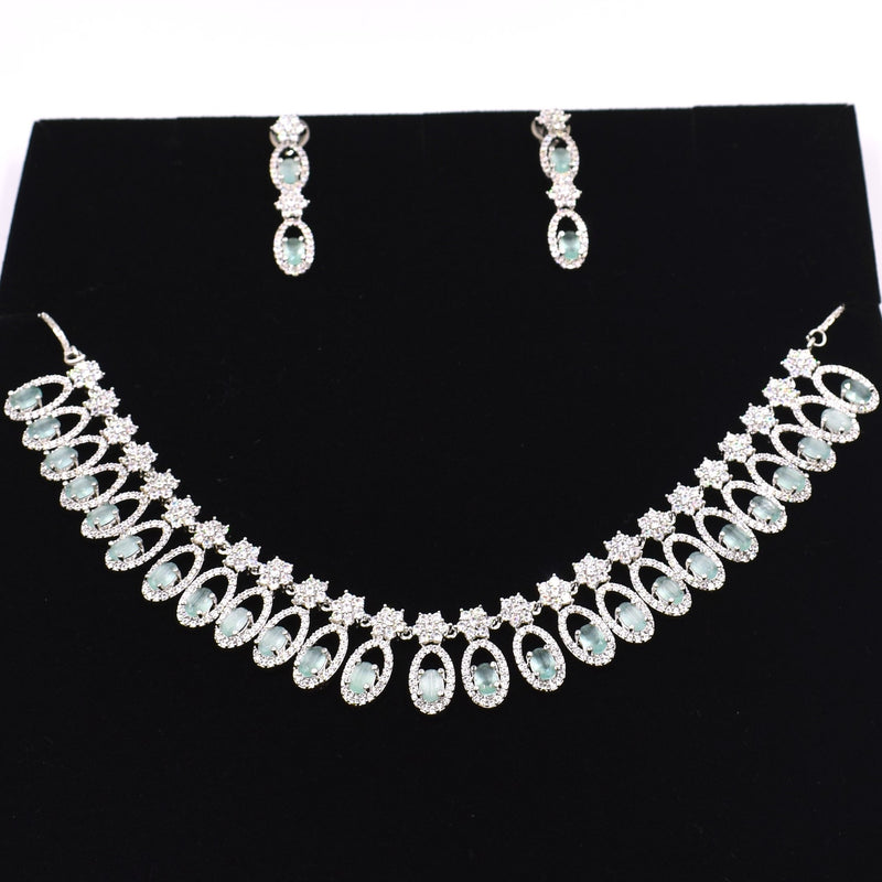 American Diamond Earrings Jewellery Set