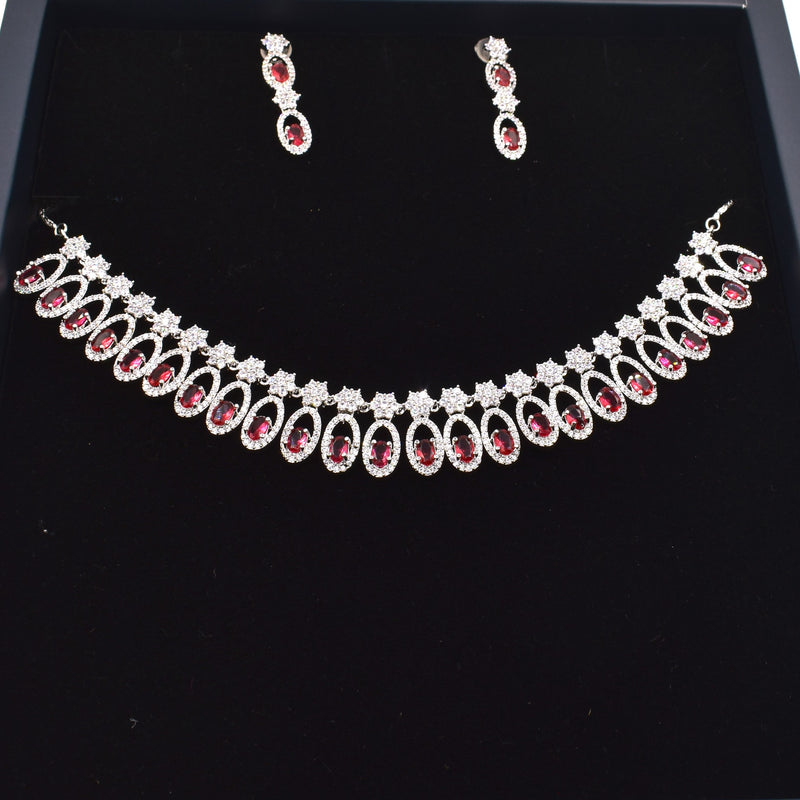 American Diamond Earrings Jewellery Set