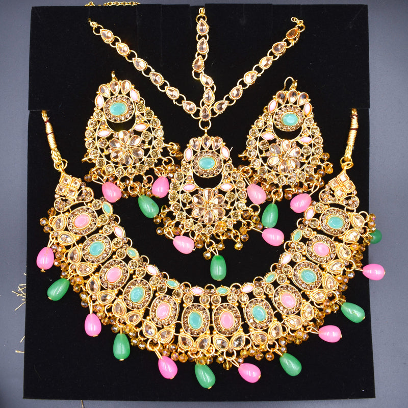 Indian Jewelry Set For Women Indian Bollywood Traditional Wedding Choker Necklace Earrings Jewelry Set