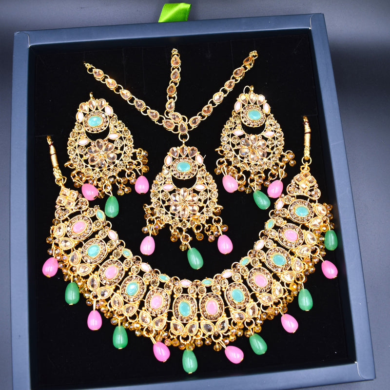 Indian Jewelry Set For Women Indian Bollywood Traditional Wedding Choker Necklace Earrings Jewelry Set