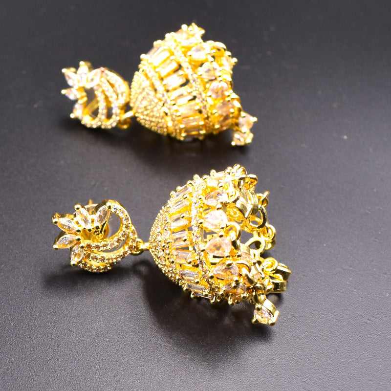 Women American Diamond  Fashion Jewellery Traditional Ethnic Jhumka Earrings