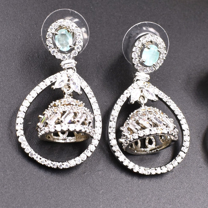 Women American Diamond  Fashion Jewellery Traditional Ethnic Jhumka Earrings