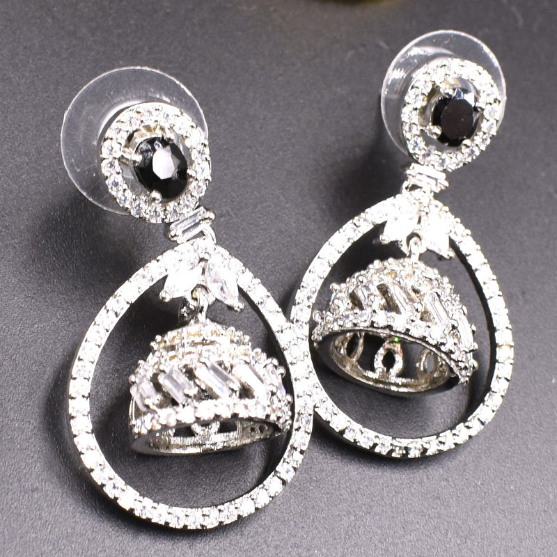 Women American Diamond  Fashion Jewellery Traditional Ethnic Jhumka Earrings