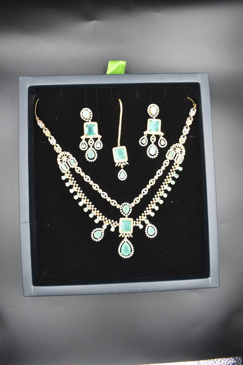 American Diamond Earrings Jewellery Set