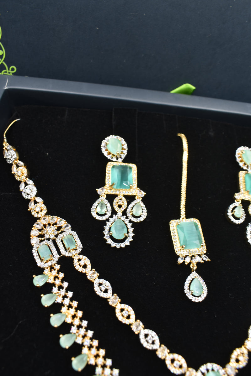 American Diamond Earrings Jewellery Set