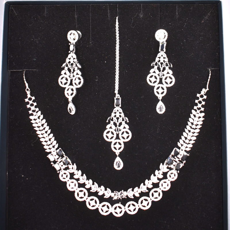 American Diamond Earrings Jewellery Set