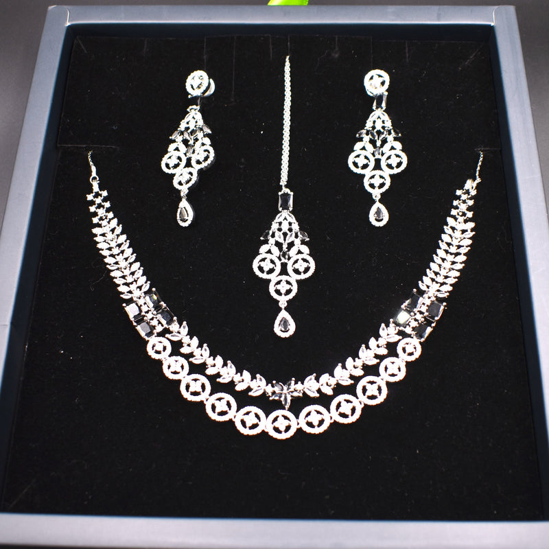 American Diamond Earrings Jewellery Set