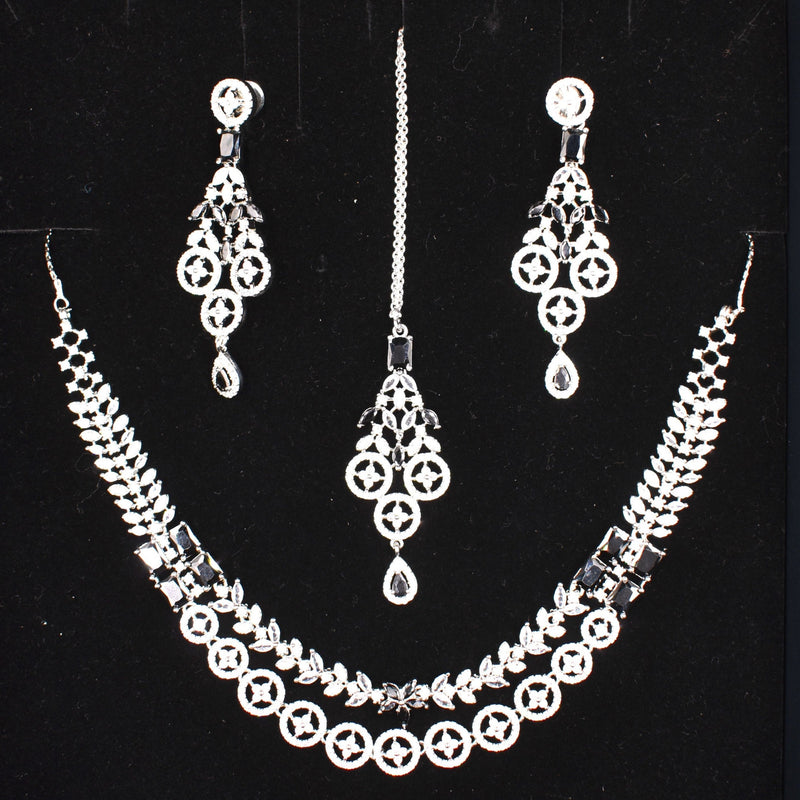 American Diamond Earrings Jewellery Set