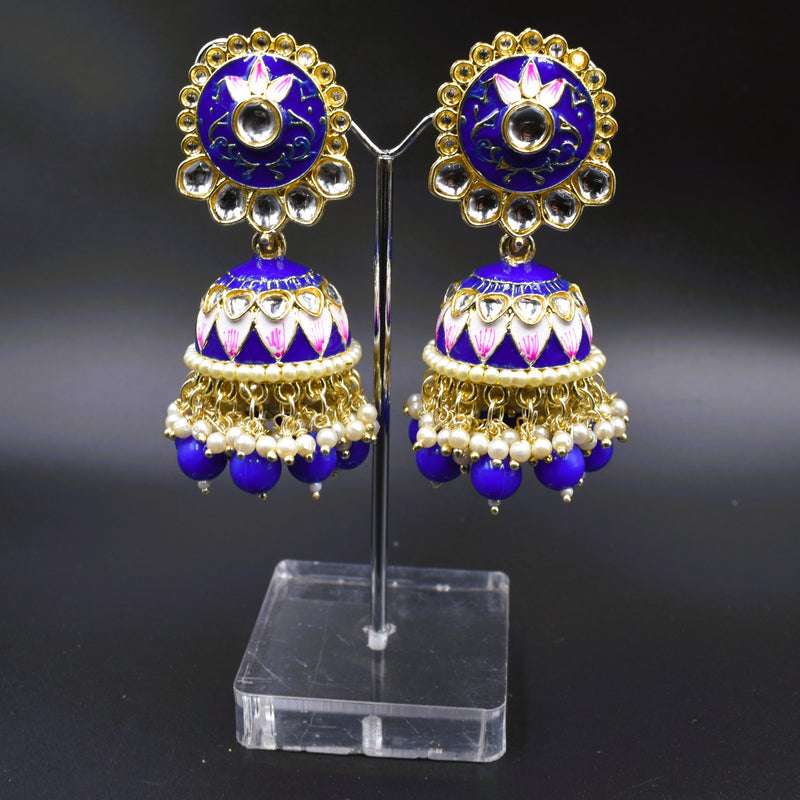 Blue Jhumka Traditional Ethnic Earrings (Copy)