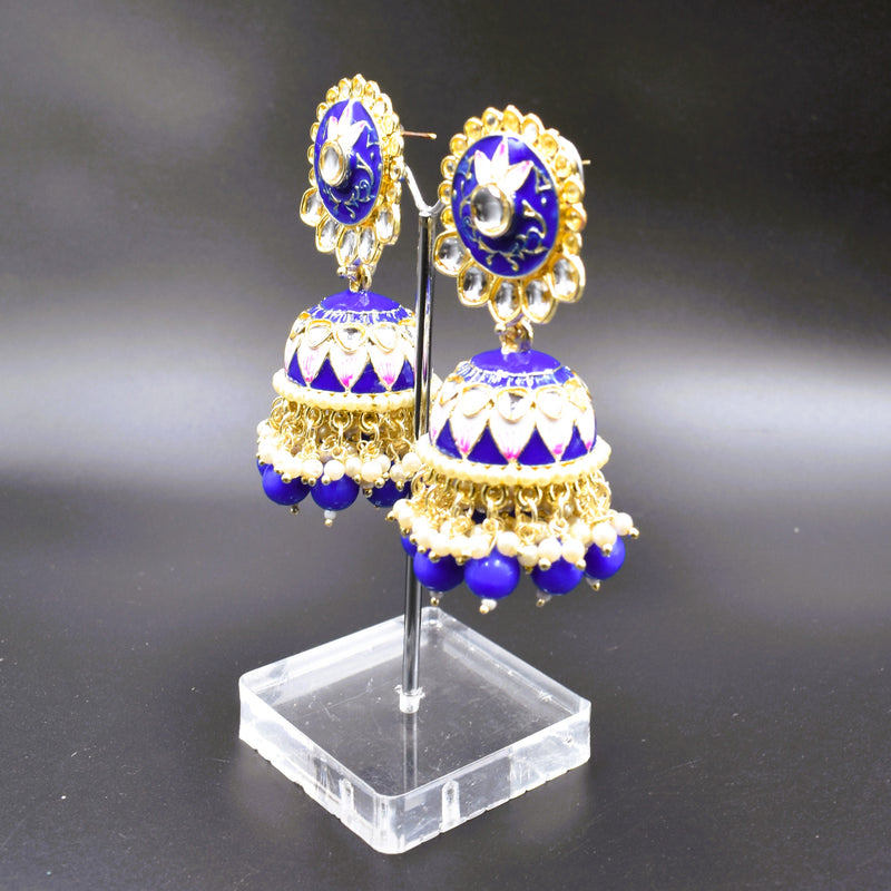 Blue Jhumka Traditional Ethnic Earrings (Copy)