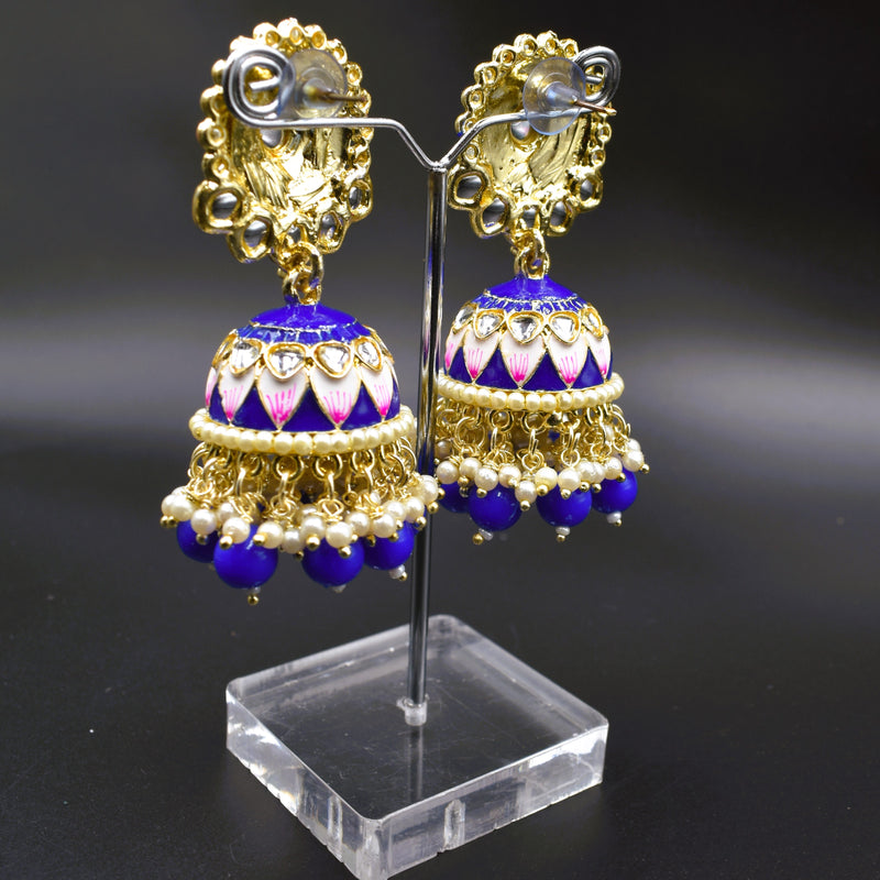 Blue Jhumka Traditional Ethnic Earrings (Copy)