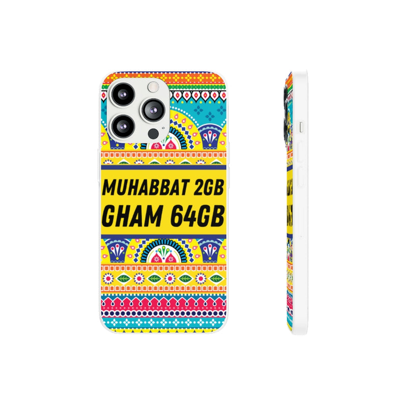 Muhabbat 2GB Gham 64GB Flexi Cases - iPhone 13 Pro with gift packaging - Phone Case by GTA Desi Store