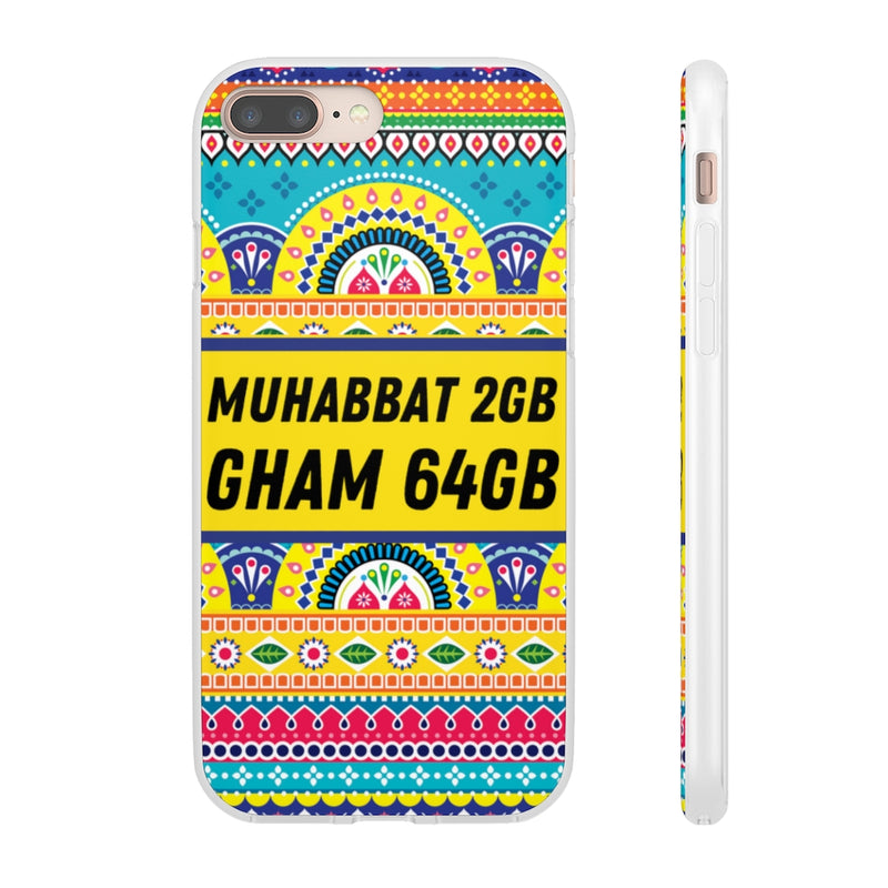 Muhabbat 2GB Gham 64GB Flexi Cases - iPhone 8 Plus with gift packaging - Phone Case by GTA Desi Store