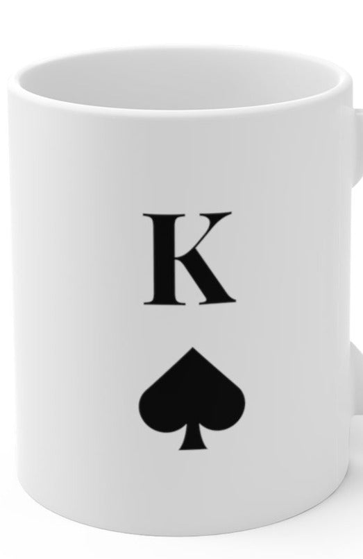 King of Spades Ceramic Mugs (11oz\15oz\20oz) - 11oz / White - Mug by GTA Desi Store