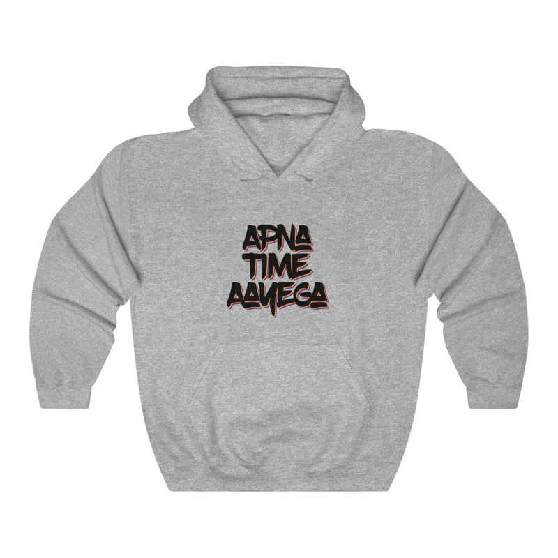 Apna Time Aayega Unisex Heavy Blend™ Hooded Sweatshirt - Ash Grey / S - Hoodie by GTA Desi Store