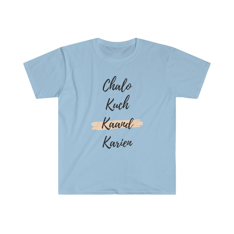 Kuch Kaand Karien Unisex Softstyle T-Shirt - Light Blue / S - T-Shirt by GTA Desi Store
