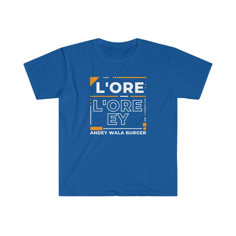 L'ore L'ore Ey Andey Wala Burger Jammeya E Nai Unisex Softstyle T-Shirt - Royal / S - T-Shirt by GTA Desi Store