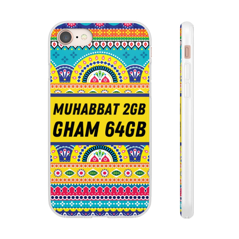 Muhabbat 2GB Gham 64GB Flexi Cases - iPhone 8 - Phone Case by GTA Desi Store