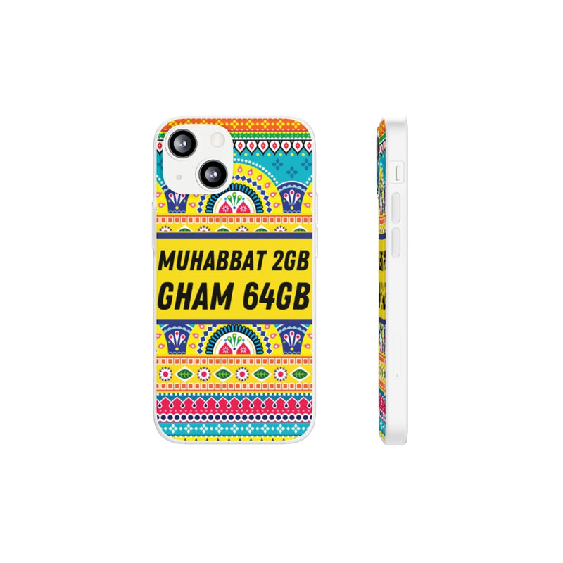 Muhabbat 2GB Gham 64GB Flexi Cases - iPhone 13 Mini with gift packaging - Phone Case by GTA Desi Store