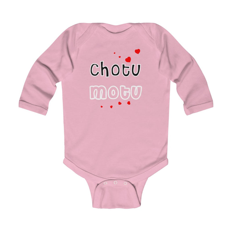 Chotu Motu Infant Long Sleeve Bodysuit - Pink / NB - Kids clothes by GTA Desi Store