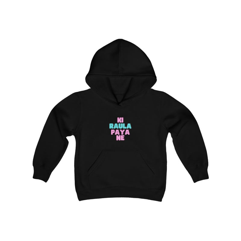 Ki Raula Paya Ne Youth Heavy Blend Hooded Sweatshirt - Black / XS - Kids clothes by GTA Desi Store