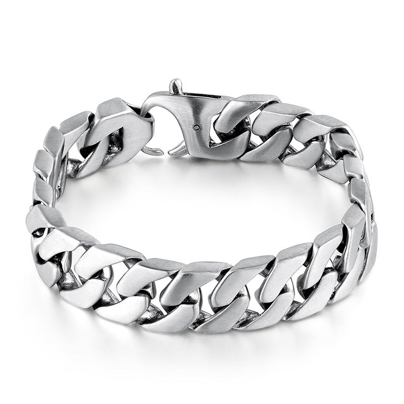 European And American Tide Titanium Steel Casting Bracelet - Silver - Accessories by GTA Desi Store