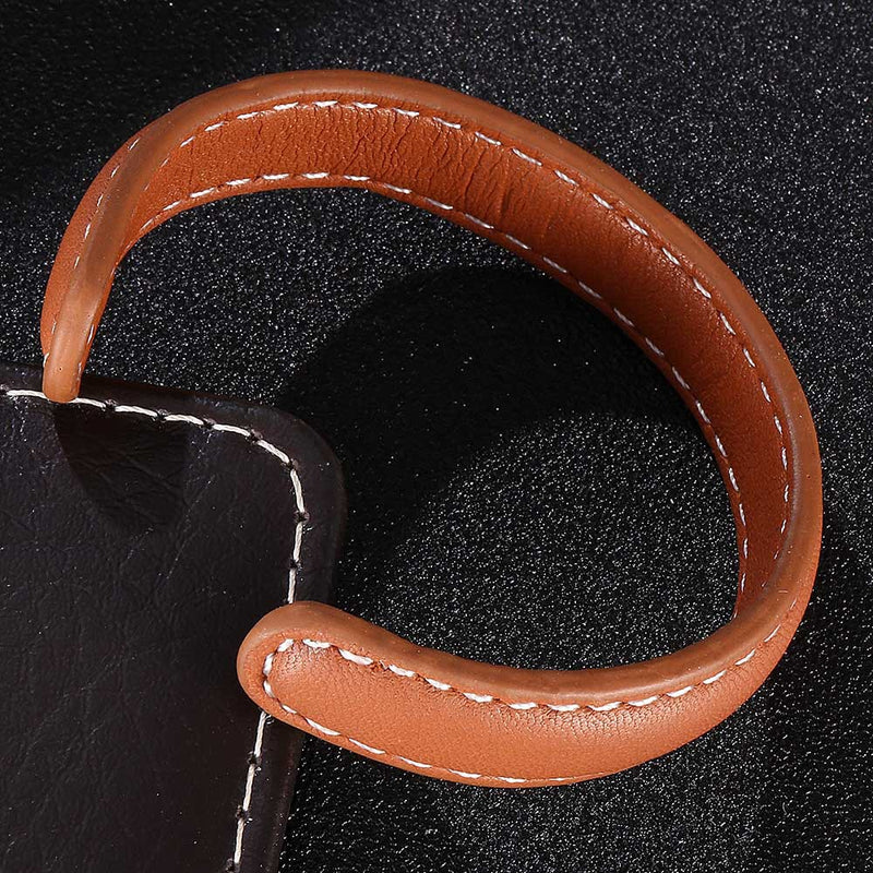 Leather Bracelet with Stitching - Accessories by GTA Desi Store