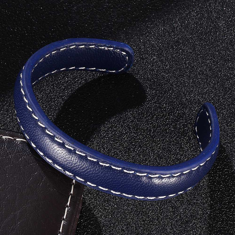 Leather Bracelet with Stitching - Accessories by GTA Desi Store