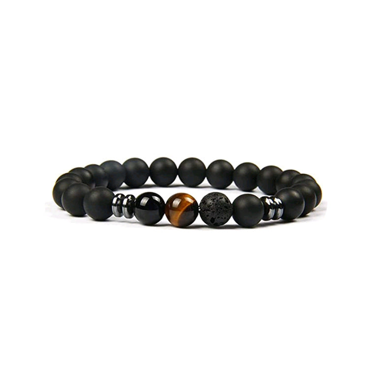 Tiger Eye Stone Volcanic Stone Bracelet Men's Bracelet - 5 STYLE - Accessories by GTA Desi Store