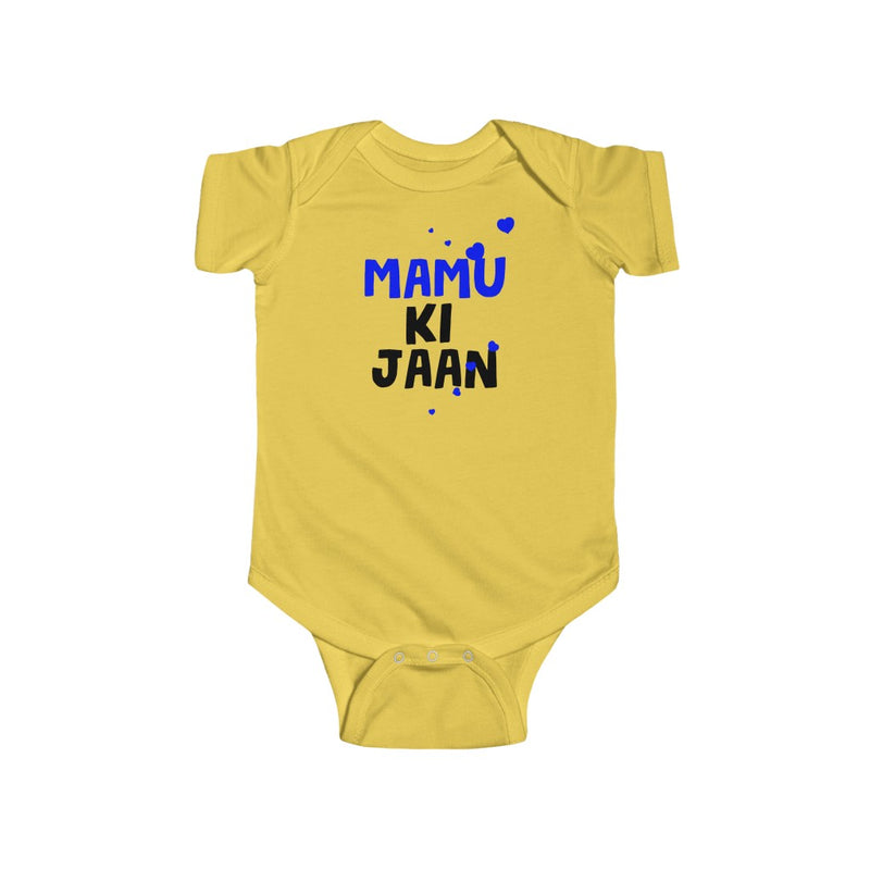 Mamu Ki Jaan Infant Short Sleeve Fine Jersey Bodysuit - Butter / NB - Kids clothes by GTA Desi Store