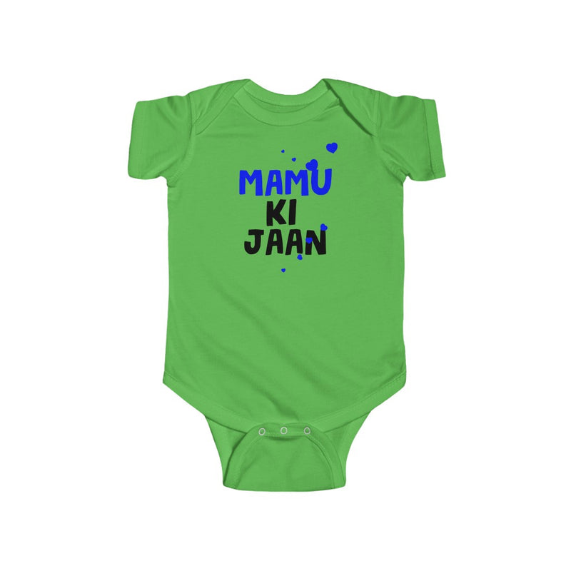 Mamu Ki Jaan Infant Short Sleeve Fine Jersey Bodysuit - Apple / NB - Kids clothes by GTA Desi Store