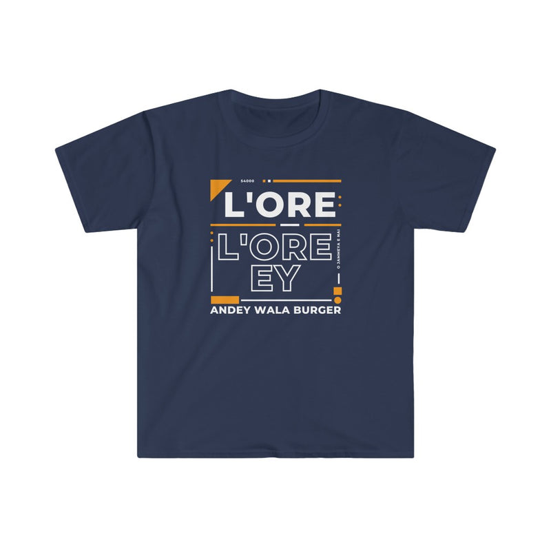 L'ore L'ore Ey Andey Wala Burger Jammeya E Nai Unisex Softstyle T-Shirt - Navy / S - T-Shirt by GTA Desi Store