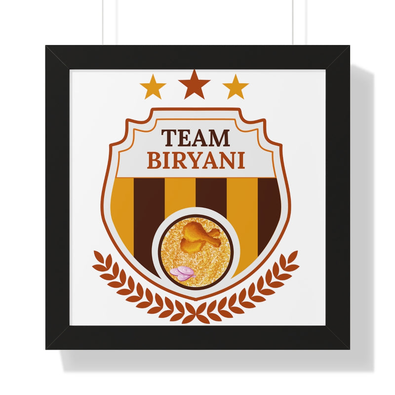 Team Biryani Framed Vertical Poster - 16″ × 16″ / Black - Poster by GTA Desi Store
