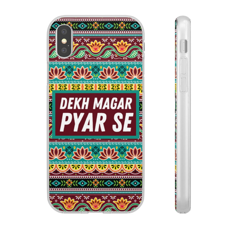 Dekh Magar Pyar Se Flexi Cases - iPhone XS with gift packaging - Phone Case by GTA Desi Store