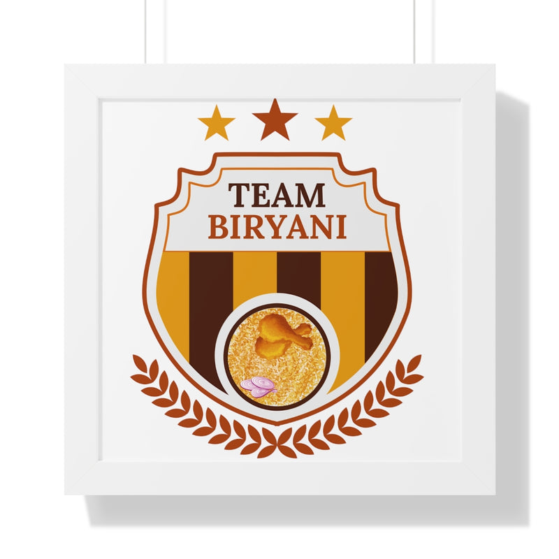 Team Biryani Framed Vertical Poster - 16″ × 16″ / White - Poster by GTA Desi Store