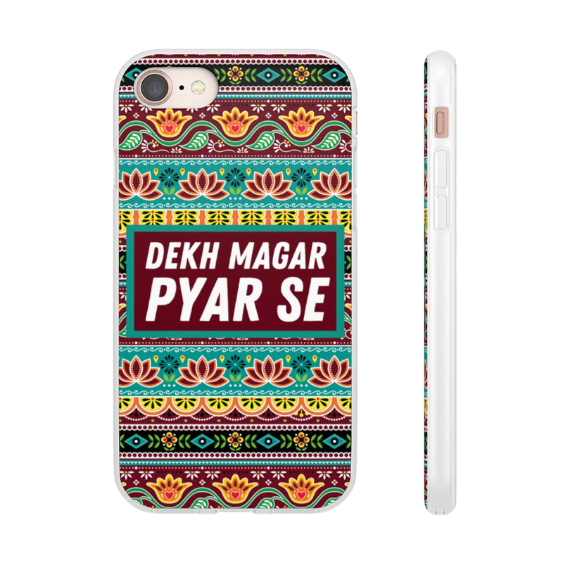 Dekh Magar Pyar Se Flexi Cases - iPhone 8 with gift packaging - Phone Case by GTA Desi Store